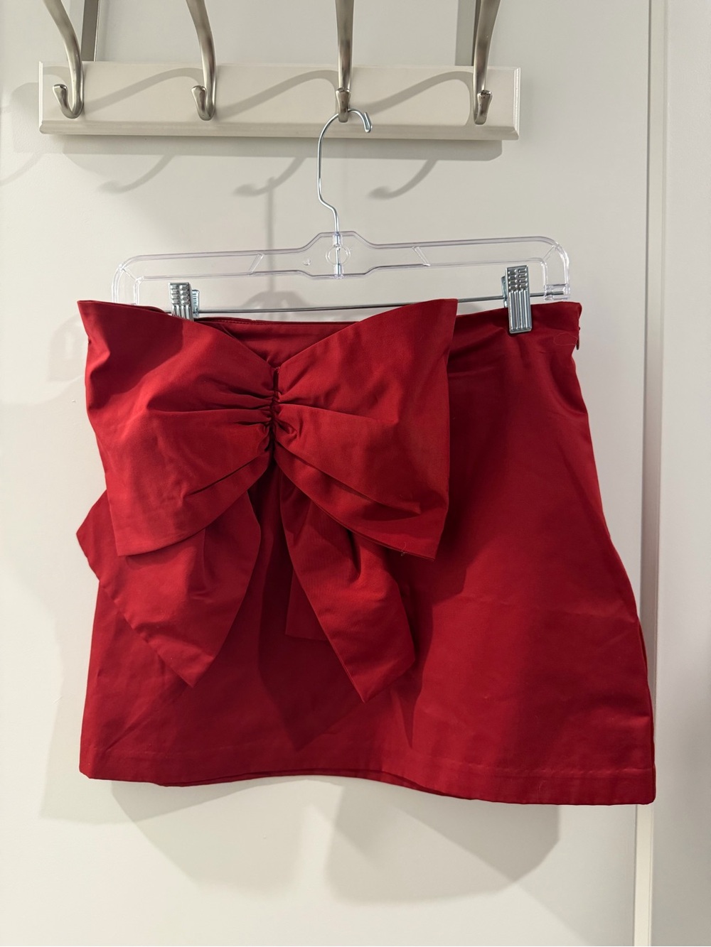 H&M Red Bow-Detail Mini Skirt